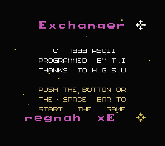 Exchanger title screen for MSX